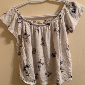 Garage off the shoulder tee